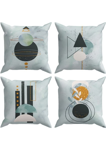 Geometric 4'lü Kırlent Kılıfı Ds10