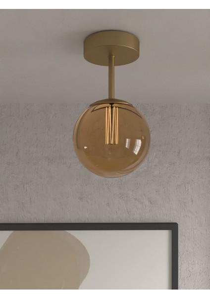Tekli Modern Tasarım Camlı Avize