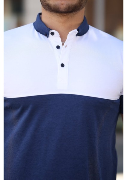 Erkek Yakalı Çift Renk Kısa Kollu T-Shirt modelleri