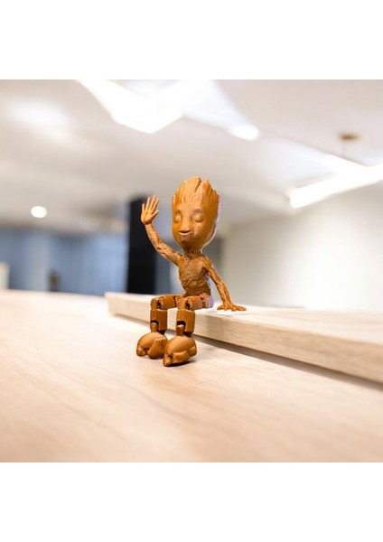 Oynar Bacaklı Baby Groot Figürü Dekoratif Obje | Kabuk Factory Tasarımı