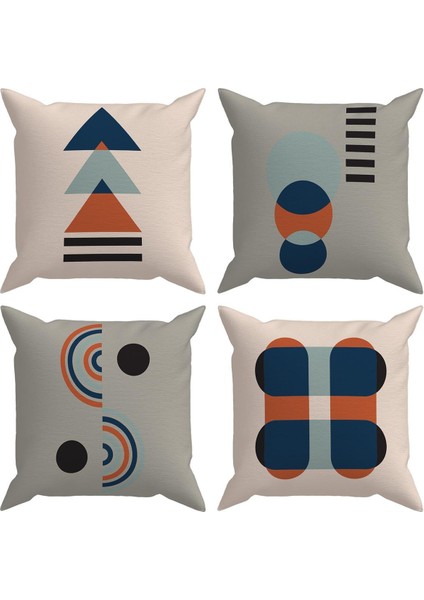 Geometric 4'lü Kırlent Kılıfı DS29