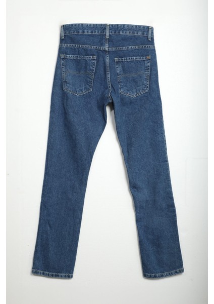 Erkek Regular Fit Normal Kesim Pamuk Koyu Mavi Jean Pantolon modelleri