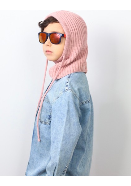 Çocuk Ipli Pembe Balaclava Triko Bere / Başlık fiyatları