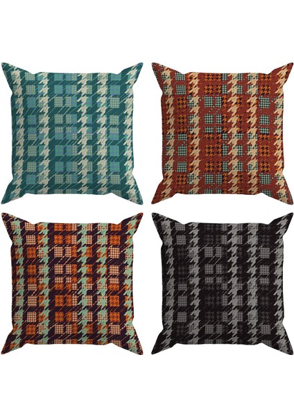 Vintage 4'lü Kırlent Kılıf Ds7