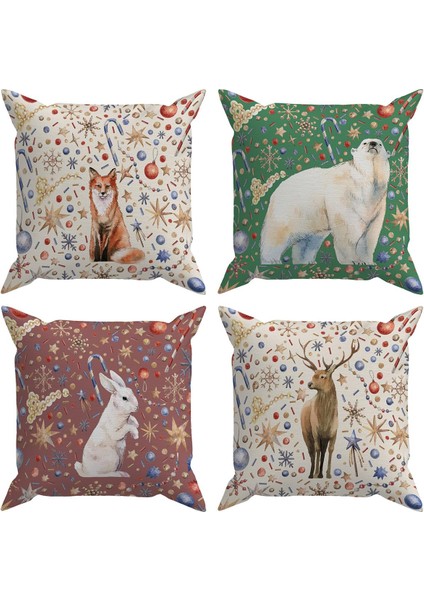 Christmas 4'lü Kırlent Kılıf Ds9