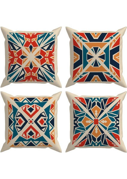 Ethnic 4'lü Kırlent Kılıf Ds1