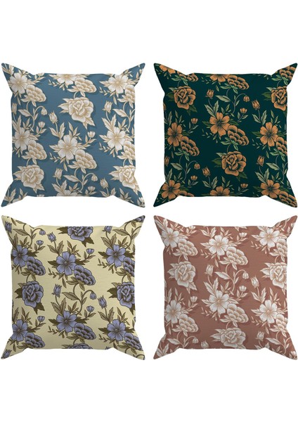 Vintage 4'lü Kırlent Kılıf DS11