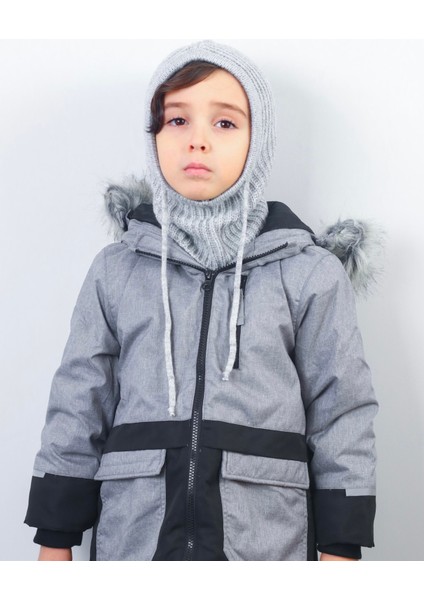 Çocuk Ipli Gri Balaclava Triko Bere / Başlık fiyatları