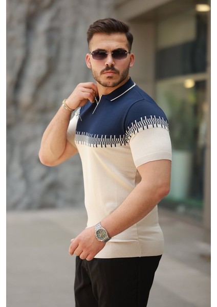 Erkek Hemşire Yaka Çift Renk Kısa Kollu Tişört fiyatları