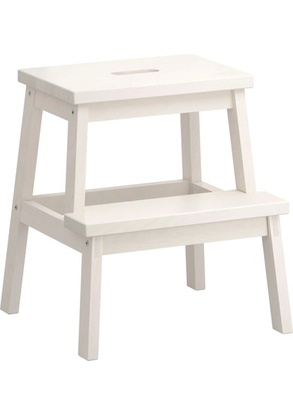 2 Katlı Basamaklı Tabure Yükseklik: 50 cm Ikea Ahşap Basamak Banyo Mutfak Basamağı Beyaz Renk fiyatları