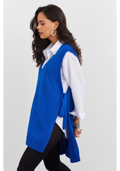 Kadın Saks Triko Süveter YV103 fiyatları