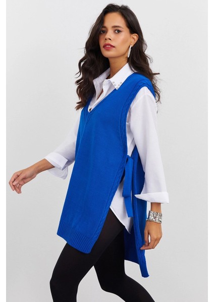 Kadın Saks Triko Süveter YV103 fırsatları