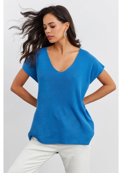 Kadın İndigo Süveter YV101 fırsatları