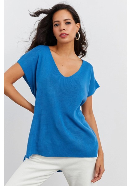 Kadın İndigo Süveter YV101 indirimleri