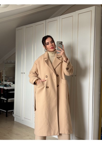 Kemerli Vizon Kaşe Kaban modelleri