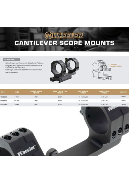 Cantilever Scope Mount 34MM – Dürbün Montaj Aparatı, Entegre Seviye Göstergeli (1100187) modelleri