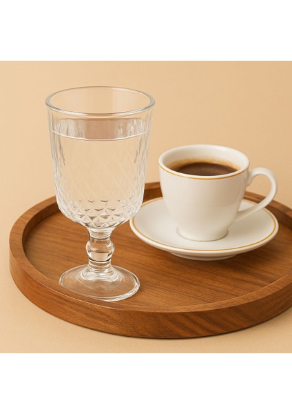 6 Adet Kahve Yanı Kesme Kristal Cam Su Bardağı Seti, Çeyizlik Set 100ML fiyatları