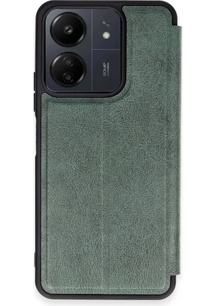 Xiaomi Redmi 13C Kılıf Flip Cover - Koyu Yeşil