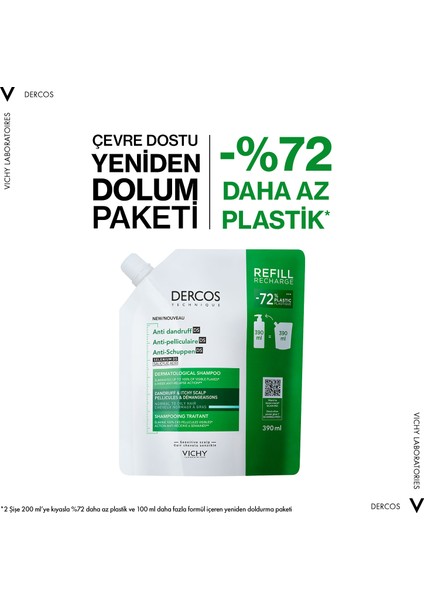 Dercos Normal/yağlı Saçlar Için Saç Bakım Şampuanı Yeniden Dolum Paketi 390 ml fiyatları