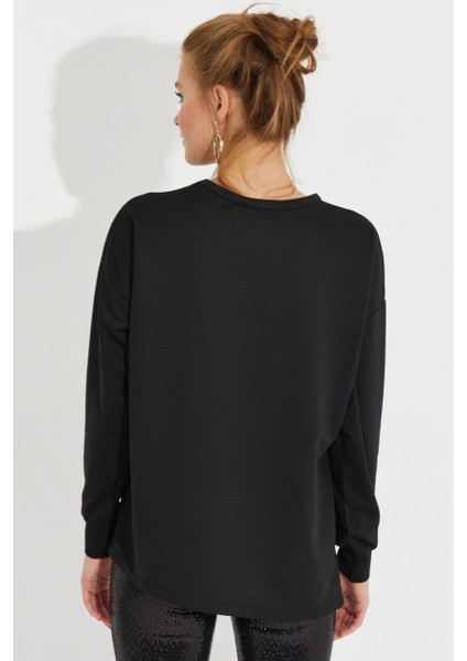 Kadın Siyah Bağlamalı Sweatshirt Yİ2493 fiyatları