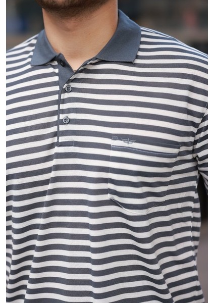 Erkek Yakalı Çizgili Kısa Kollu T-Shirt modelleri