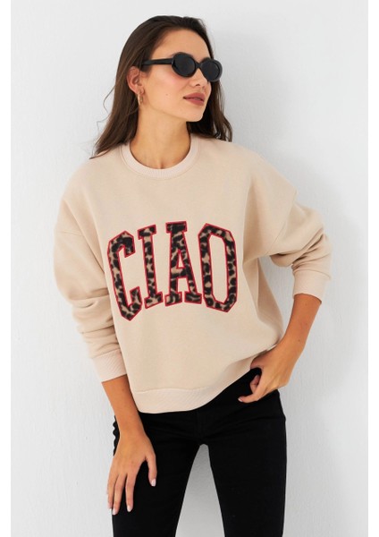 Kadın Vanilya Baskılı Sweatshirt MPP6429