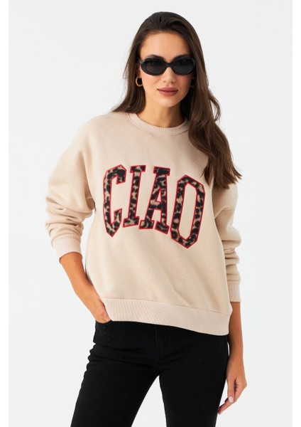 Kadın Vanilya Baskılı Sweatshirt MPP6429 fiyatları