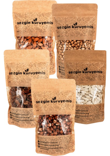 Kuruyemiş Sepeti -Sporcu Paketi 5 x 500 gr