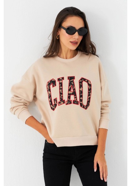 Kadın Vanilya Baskılı Sweatshirt MPP6429 modelleri