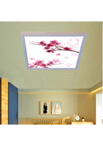 Kiraz Dalı LED Lamba- Tavana Model -Kolay Montaj Avize- 60W Aydınlatma- Mercek LED Modern Çerçeve