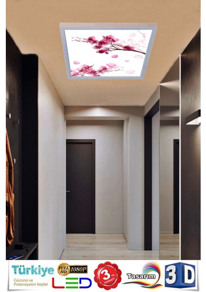 Kiraz Dalı LED Lamba- Tavana Model -Kolay Montaj Avize- 60W Aydınlatma- Mercek LED Modern Çerçeve fiyatları