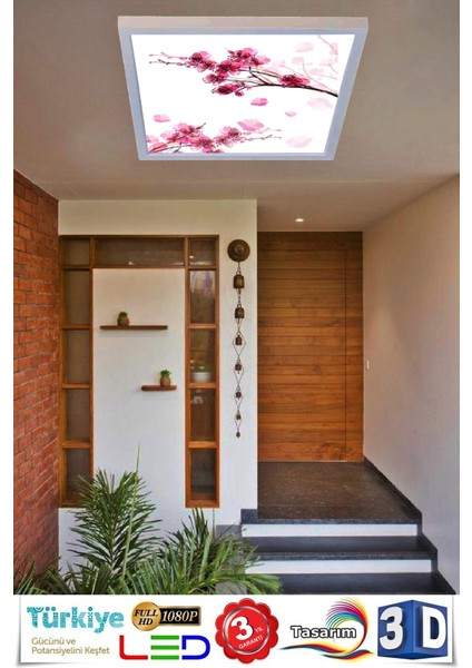 Kiraz Dalı LED Lamba- Tavana Model -Kolay Montaj Avize- 60W Aydınlatma- Mercek LED Modern Çerçeve modelleri