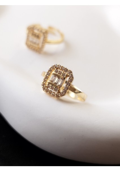 Ladybirdbujiteri Zirkon Taşlı Ayarlanabilir Baget Çelik Yüzük modelleri