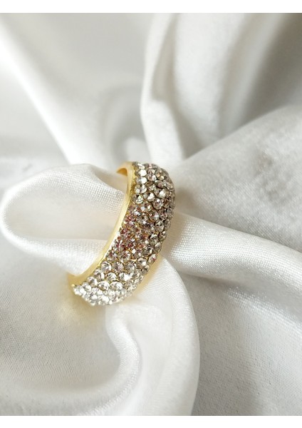 Ladybirdbujiteri Zirkon Taşlı Beş Sıra Tam Tur Çelik Yüzük modelleri