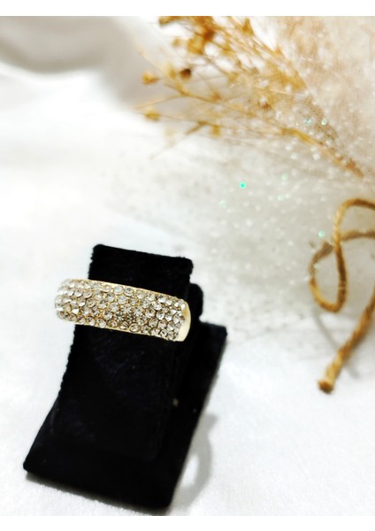 Ladybirdbujiteri Zirkon Taşlı Beş Sıra Tam Tur Çelik Yüzük indirimleri