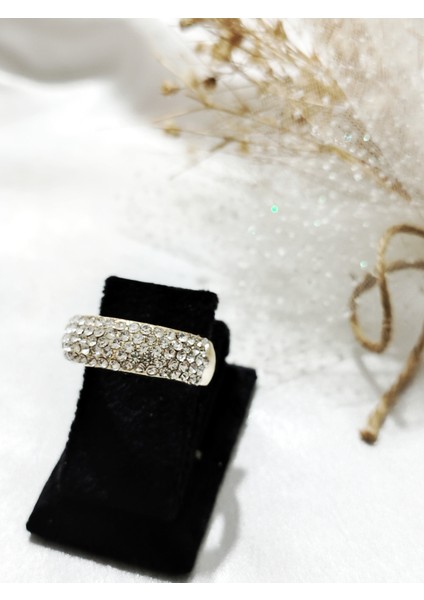 Ladybirdbujiteri Zirkon Taşlı Beş Sıra Tam Tur Çelik Yüzük