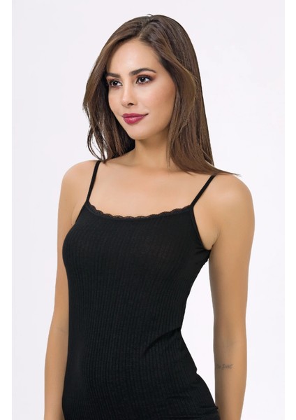 Kadın Derby Viskon Dantelli Ip Askı Atlet