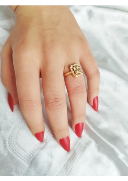 Ladybirdbujiteri Zirkon Taşlı Ayarlanabilir Baget Çelik Yüzük indirimleri