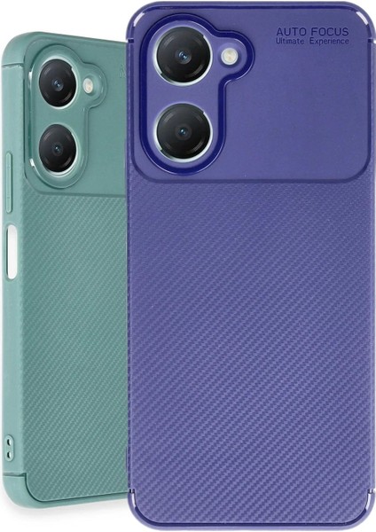 Vivo Y18 Kılıf Auto Focus Karbon Kapak - Lacivert modelleri
