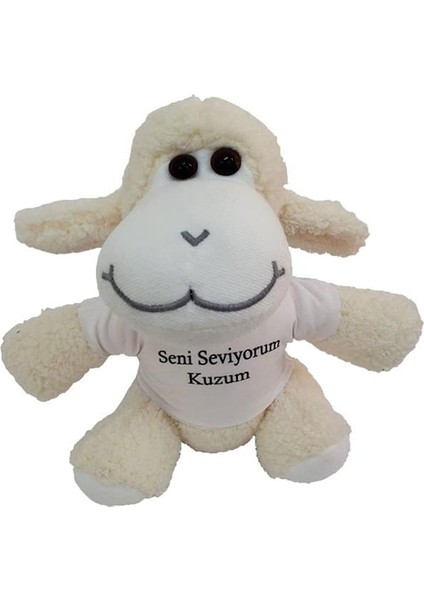 Seni Seviyorum Kuzum Tişörtlü Peluş Kuzu Oyuncak
