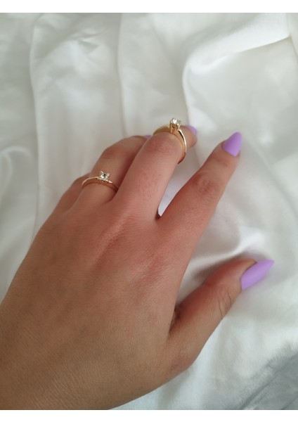 Ladybirdbujiteri V Kesim Tektaş Çelik Yüzük Küçük Boy modelleri