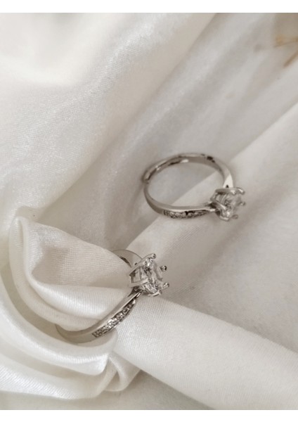 Ladybirdbujiteri Zirkon Taşlı Lotus Model Ayarlanabilir Çelik Tektaş Yüzük indirimleri