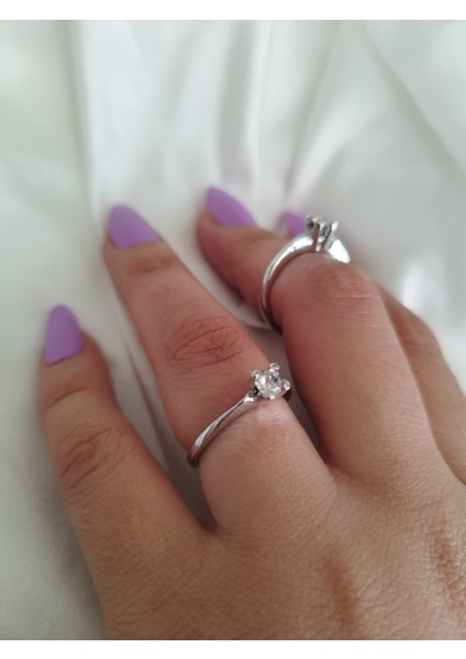 Ladybirdbujiteri V Kesim Tektaş Çelik Yüzük Küçük Boy