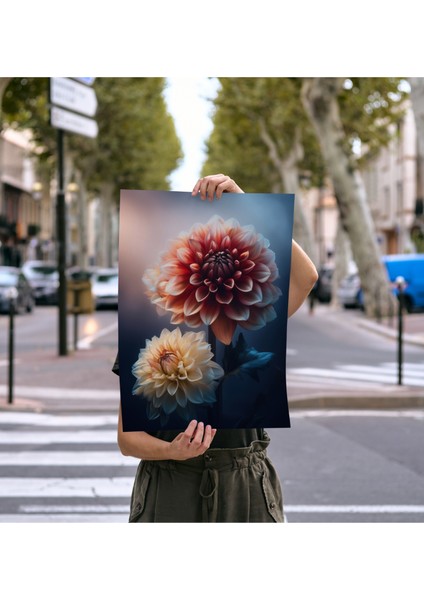 Çerçevesiz Poster - Dijital Baskı - Dahlia - Yıldız Çiçeği