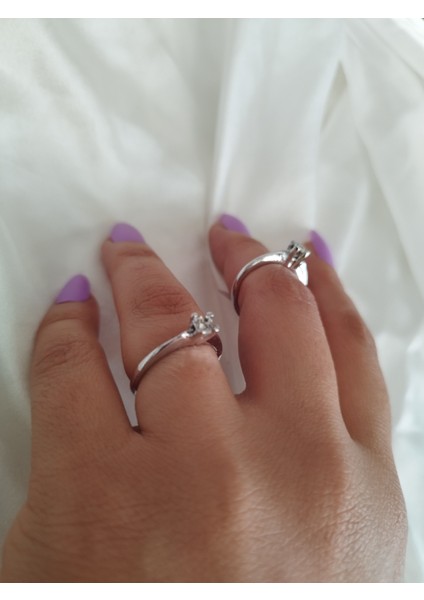 Ladybirdbujiteri V Kesim Tektaş Çelik Yüzük Küçük Boy