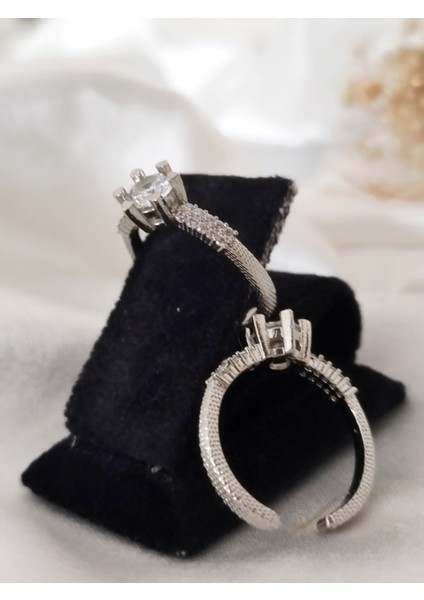 Ladybirdbujiteri Yanları Taşlı Ayarlanabilir Model Çiçek Figur Zirkon Taşlı Tektaş Çelik Yüzük modelleri