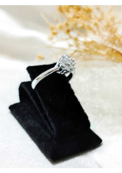 Ladybirdbujiteri Zirkon Taşlı Çiçek Model Ayarlanabilir Çelik Yüzük fırsatları