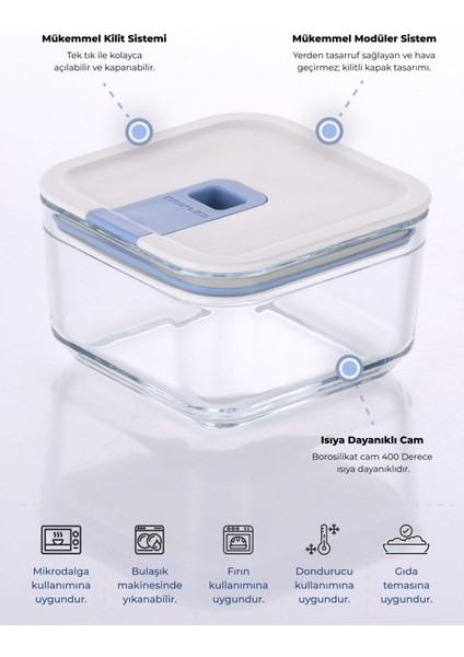 Perfect Seal Kare 350ML 6'lı Saklama Kabı Seti fiyatları