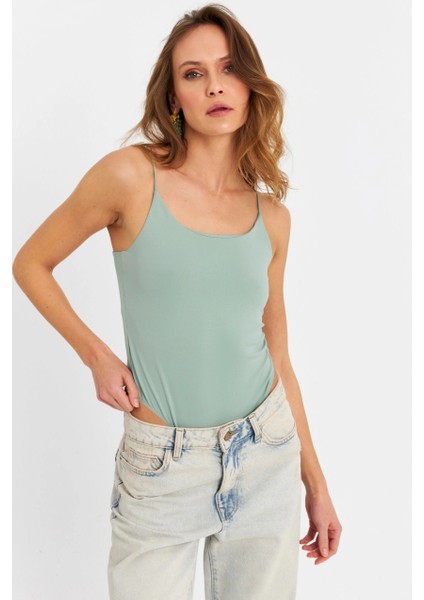 Kadın Mint Çıtçıtlı Body ZH129 fiyatları
