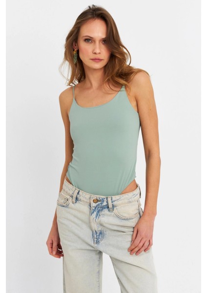 Kadın Mint Çıtçıtlı Body ZH129 modelleri